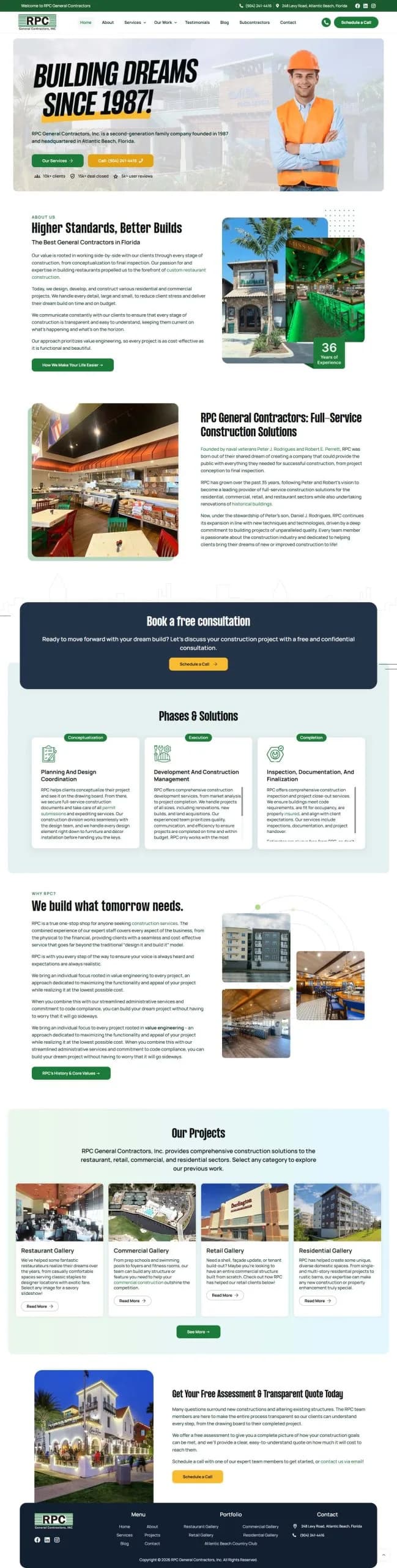 RPC General Contractors website design and development by Avijit Hazra