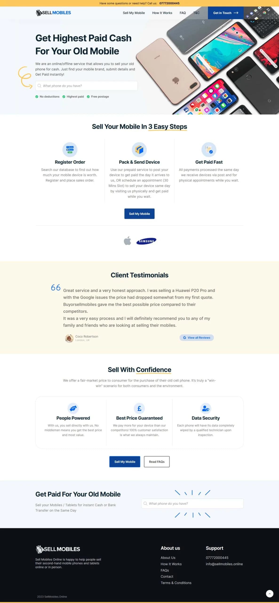 Sell Mobiles Online website design and development by Avijit Hazra