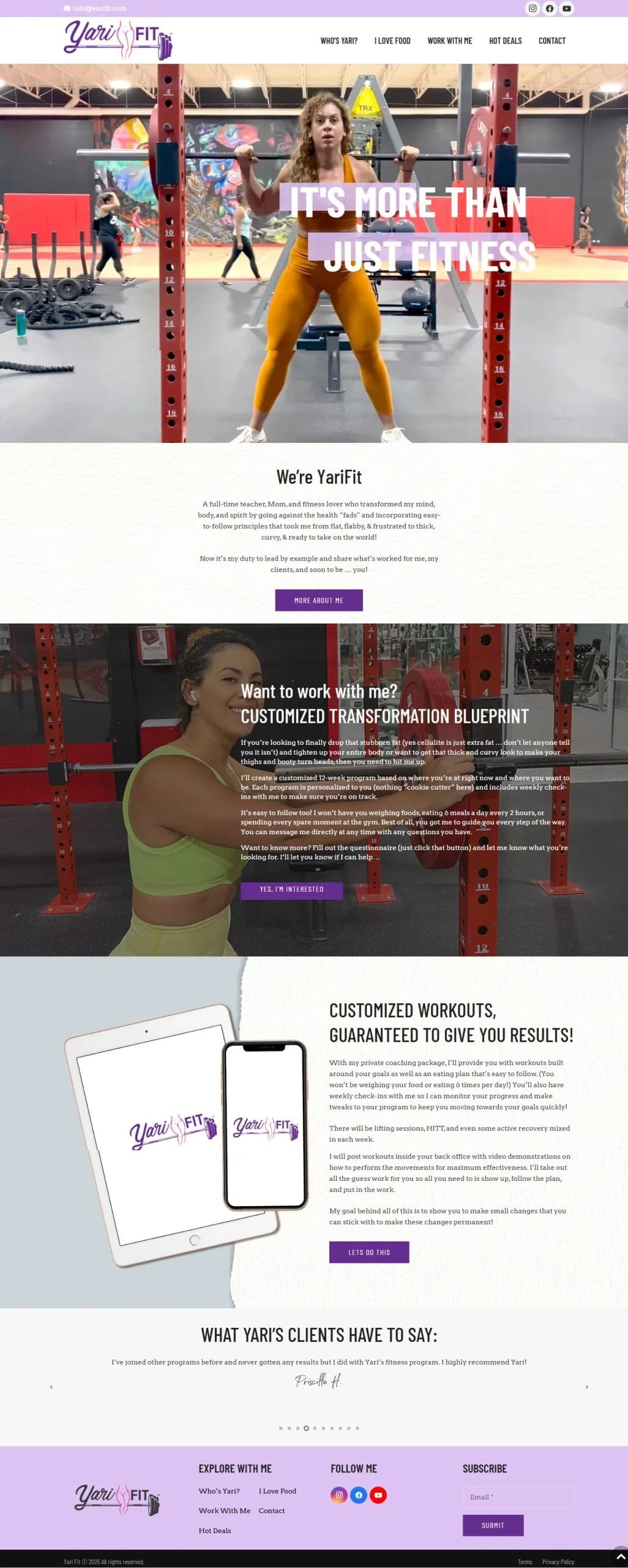 YariFit website design and development by Avijit Hazra