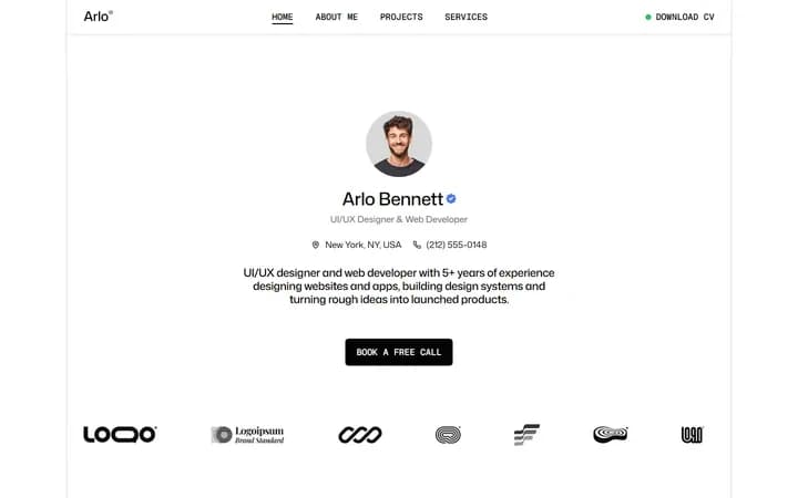 Arlo Bennett WordPress starter homepage preview