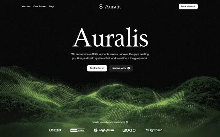 Auralis WordPress starter site homepage preview