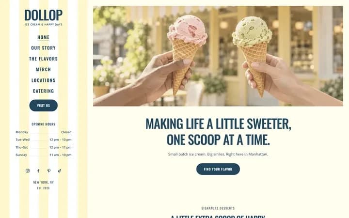 Dollop WordPress starter site homepage preview