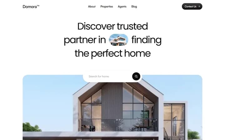 Domora WordPress starter homepage preview