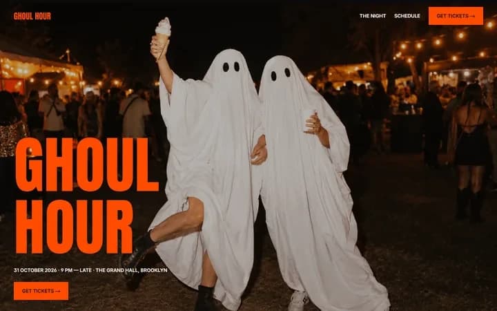 GHOUL HOUR WordPress starter homepage preview