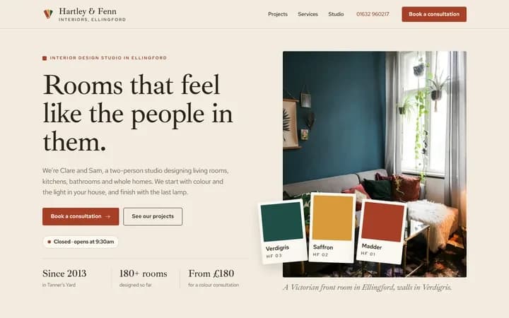 Hartley & Fenn WordPress starter site homepage preview