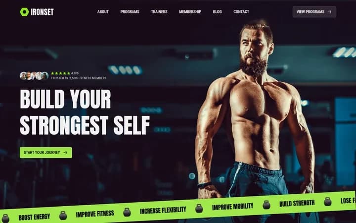 Ironset WordPress starter site homepage preview
