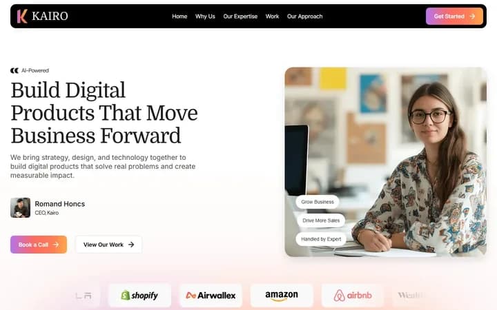 Kairo WordPress starter homepage preview