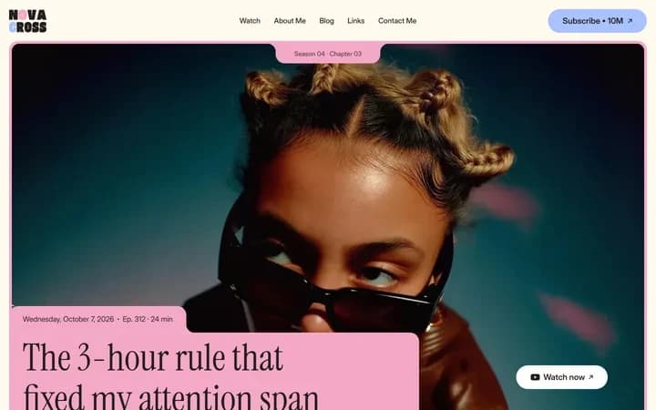 Nova Cross WordPress starter site homepage preview