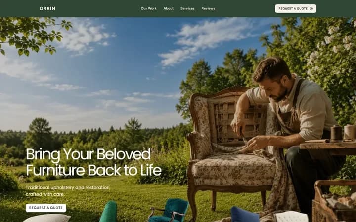 Orrin WordPress starter homepage preview
