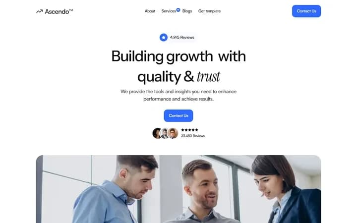 Ascendo WordPress starter homepage preview