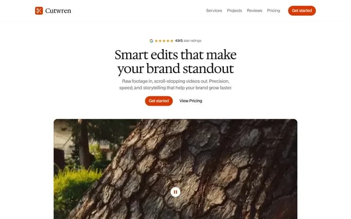 Cutwren WordPress starter site homepage preview