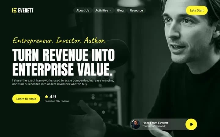 Everett WordPress starter homepage preview