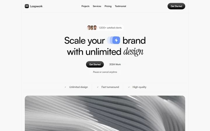 Loopwork WordPress starter homepage preview