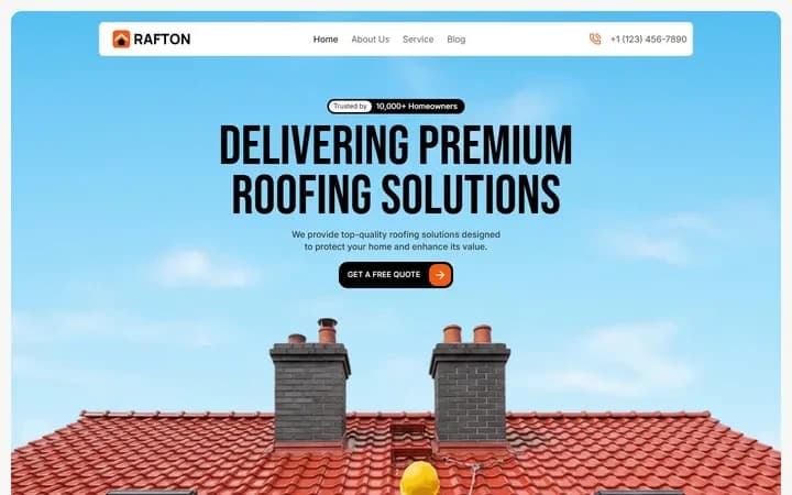 Rafton WordPress starter homepage preview