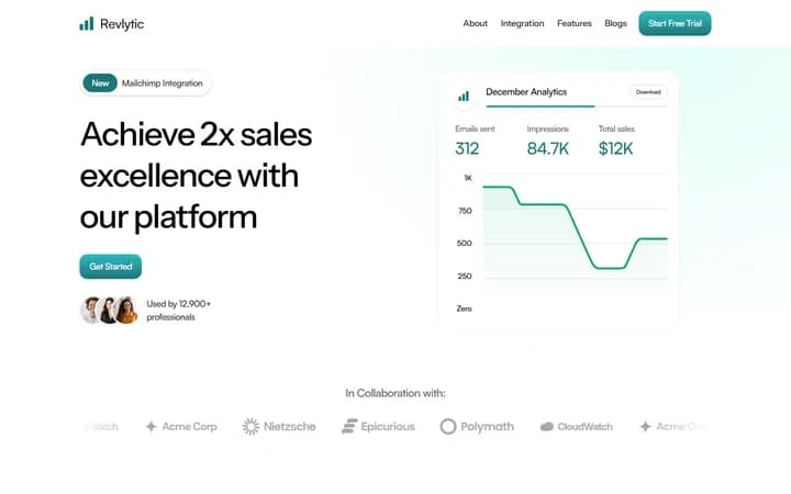 Revlytic WordPress starter homepage preview