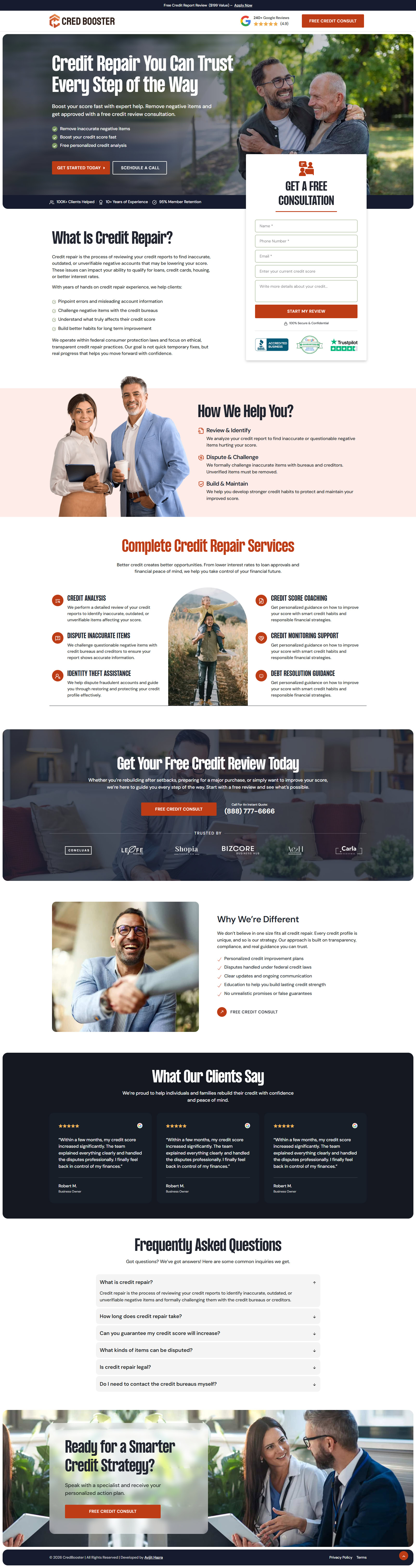 CredBooster – Credit Repair Landing Page for Lead Generation